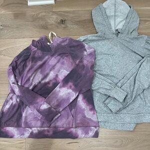 Purple Tie-Dye and Gray Women's Sweater Set